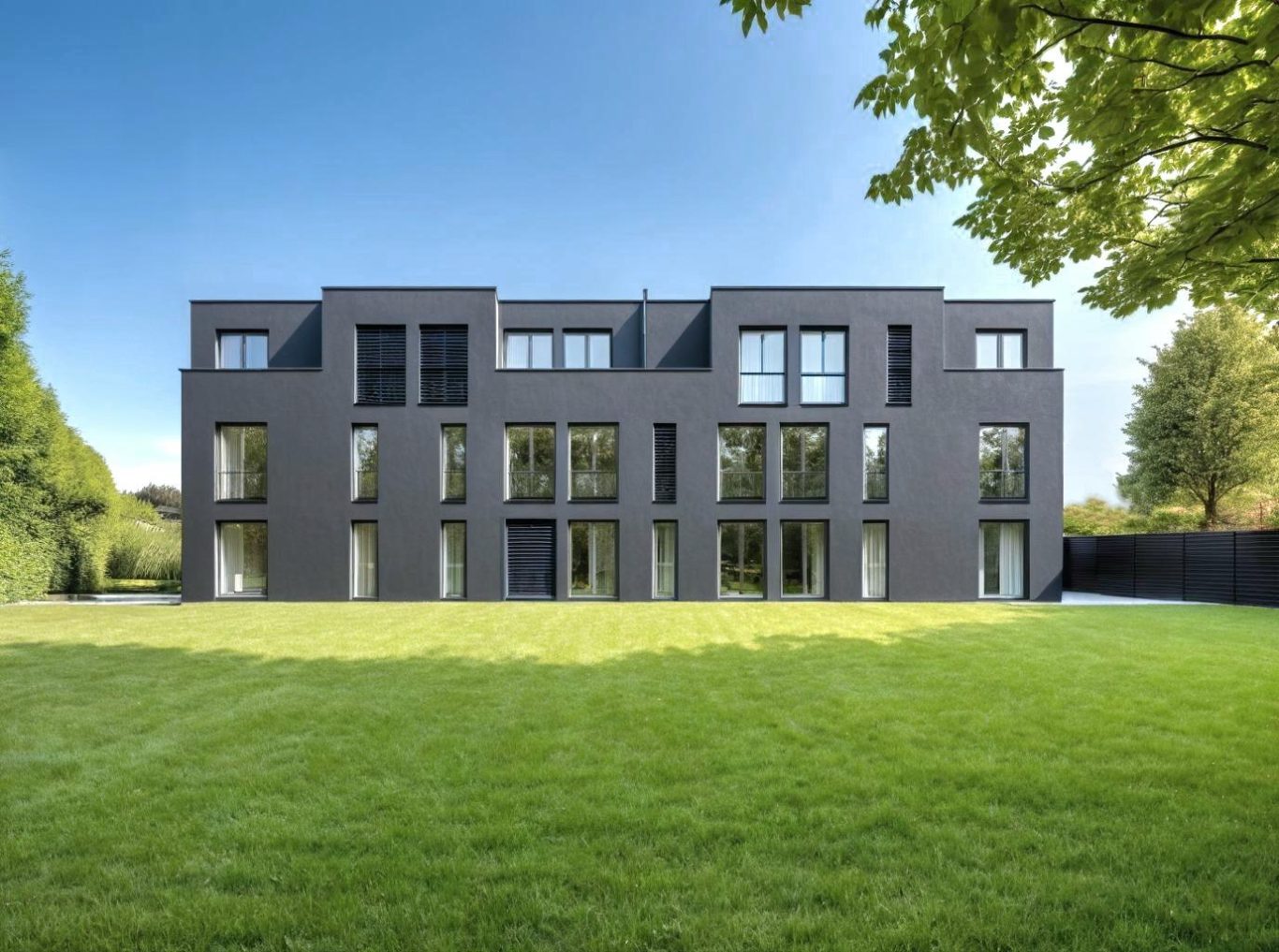 ERDGESCHOSS WOHNUNGEN MIT EIGENEM GARTEN - FENSTER MIT AUßENJALOUSIEN